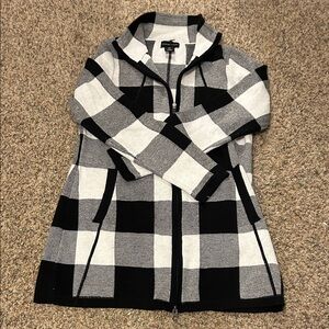 Adrienne Vittadini Black and White Checkered Jacket